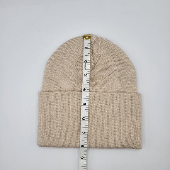 Adidas Mens Womens Aeroready Beanie Alumina Beige Wide Cuff Fold One Size - Picture 8 of 8
